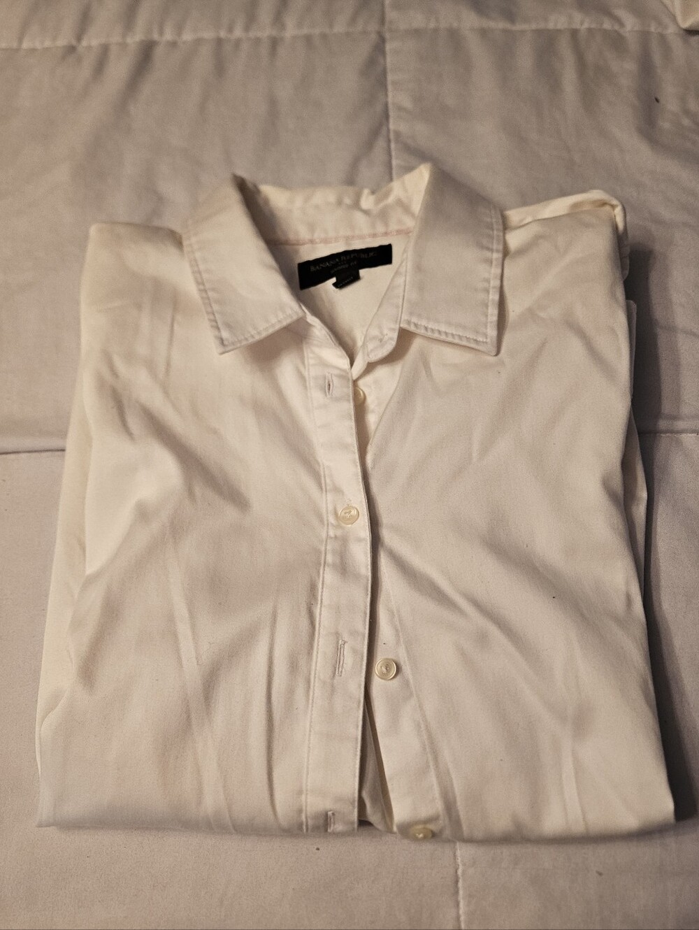 Womens Lot Of 5 "Tailored Fit" Banana REPUBLIC SIZE 12 WHITE BUTTON DOWN SHIRTS